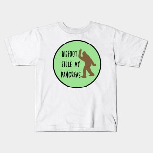 Bigfoot Stole My Pancreas Emerald Green Kids T-Shirt